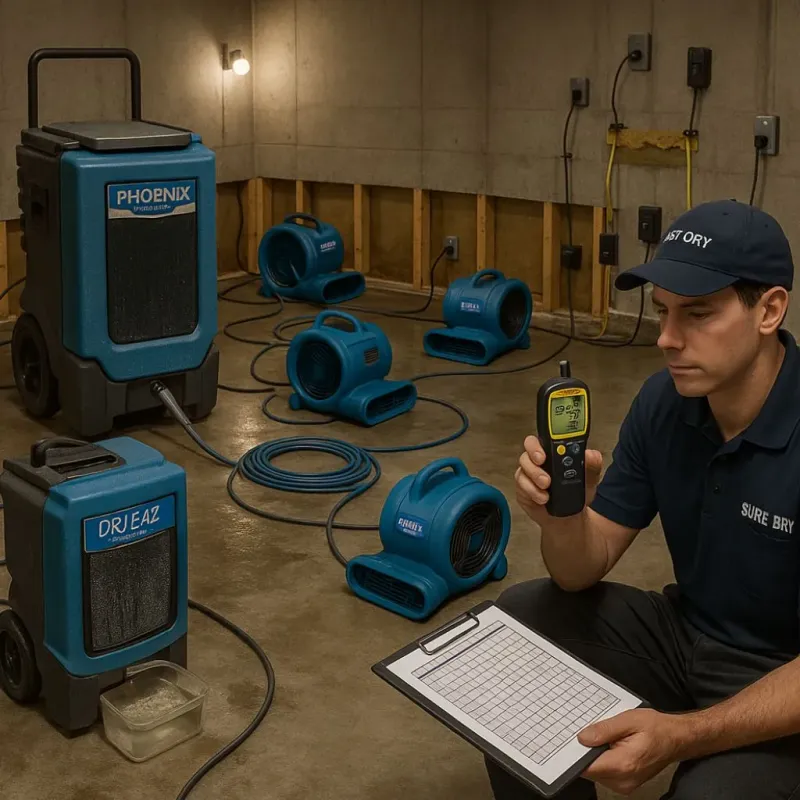Structural Drying and Dehumidification process in Woodside East, DE